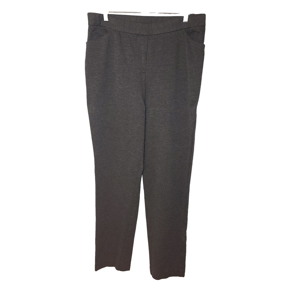 J Jill Womens Ponte Pant Gray Viscose Blend Slim Leg Stretch Pull On Size Medium